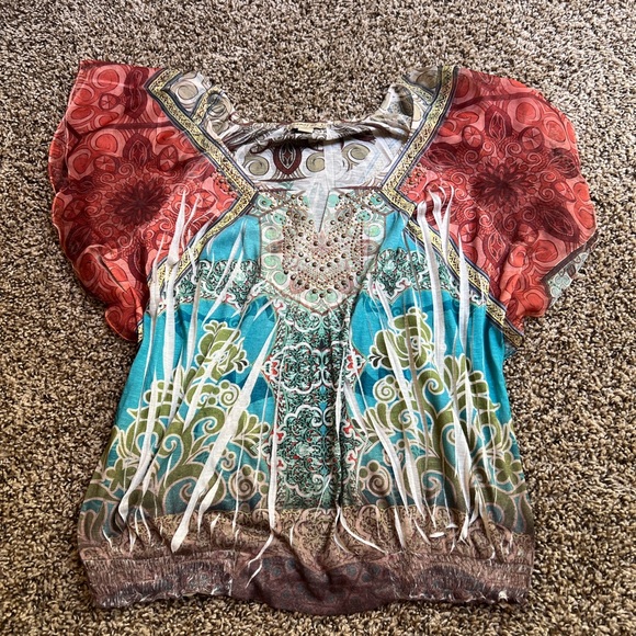 boho multicolored top by energé 🧡 - Picture 2 of 11